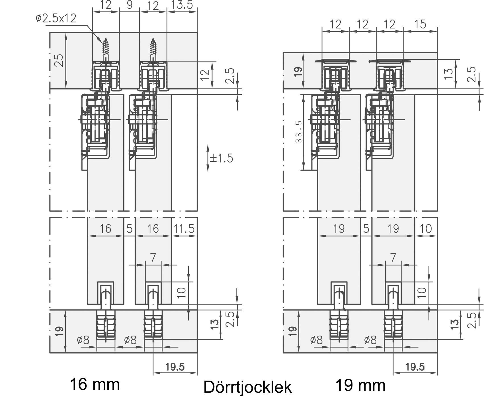 Eku CLIPO 15 H Kit de Fixation Avant Intérieur 1000x1400mm