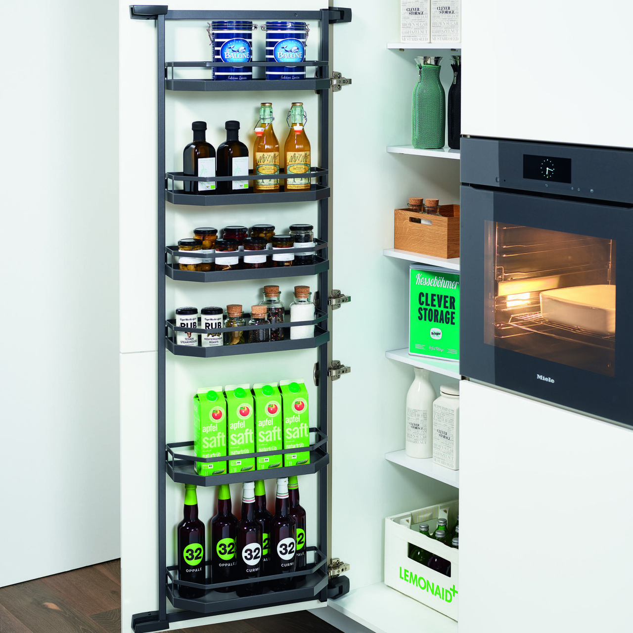 TANDEM SIDE ARENA STYLE  600/1100MM ANTRACIT 4 HYLLOR