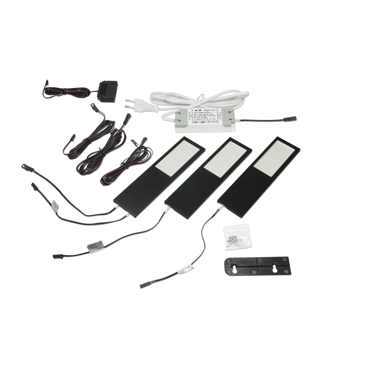 PANELLIGHT SIX BIG 12V 4,0W 2700-6500K BORSTAD SVART 3-PACK