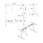 BORDSTATIV HÖJ/SÄNKBART EL, 695-1145MM, MAX 120KG SVART