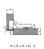 Gångjärn - 105° 26 mm QS