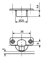 Gångjärn - 105° 26 mm QS