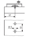 Monteringsplatta för gångjärn QS