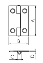 Gångjärn 15000 - 2 hål
