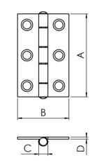 Gångjärn 15000 - 3 hål