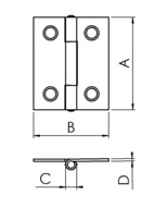 Gångjärn 15001 - 2 hål