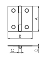 Gångjärn 15002 - 2 hål
