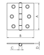 Gångjärn 15002 - 3 hål