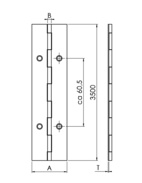 Pianogångjärn Rostfritt