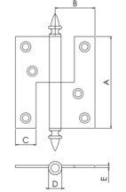 Lyftgångjärn 5020E/5028E