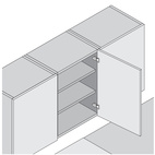 Gångjärn - BLUM, 107° halvtäckande