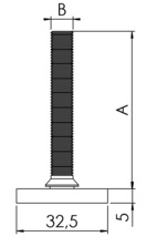 Ställbar fot 304/301