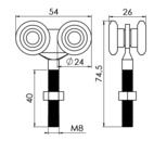 Skjutdörrbeslag 2035 - 35kg