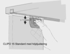 BESLAGSATS CLIPO 15 H IS 2 DÖRRAR (1 SET)