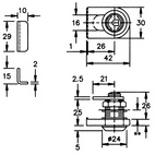 Glaslåshus och låsdel 1250, 1251
