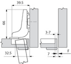 Gångjärn - BLUM, 95° för profildörrar