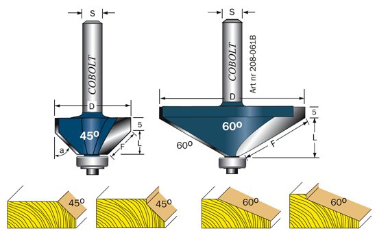 Cobolt - Fasfräsar 45°/60°