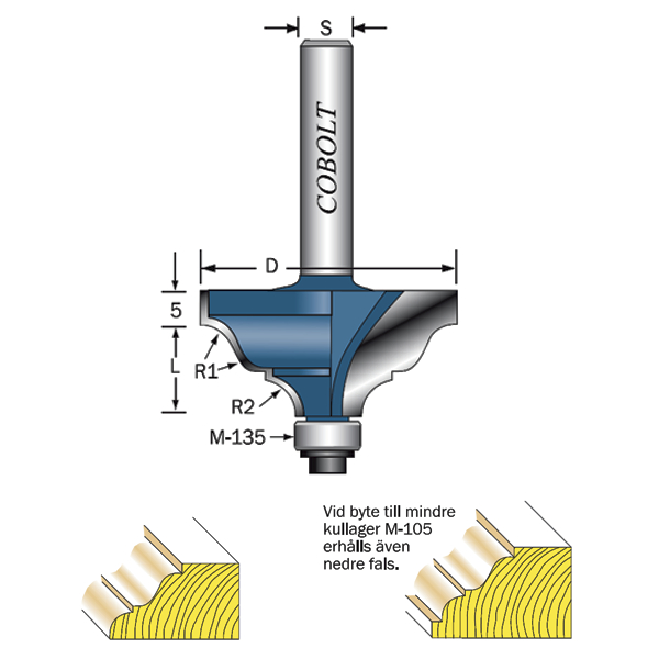 KANTPROFILFRÄS R1=4 R2=4.5 D=41 L=19