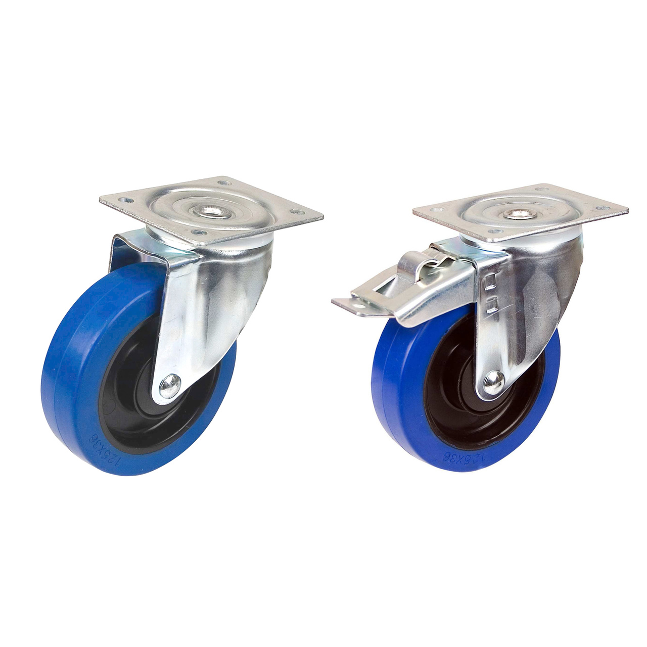 Industrihjul med platta 100 mm