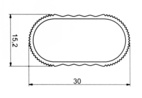 OVALRÖR 2116 ALU 15X30X1300MM RÄFFLAT