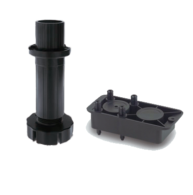 Ställbart sockelben 415 och 418