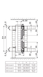 Concepta 25/30 Skjutdörrsbeslag set