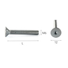 Skruv F6S försänkt med invändig sexkant