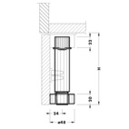 Ställbart sockelben 415 och 418