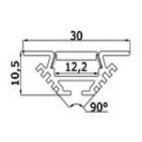 ALUPROFIL 45 GRADER 30X10MM 3M