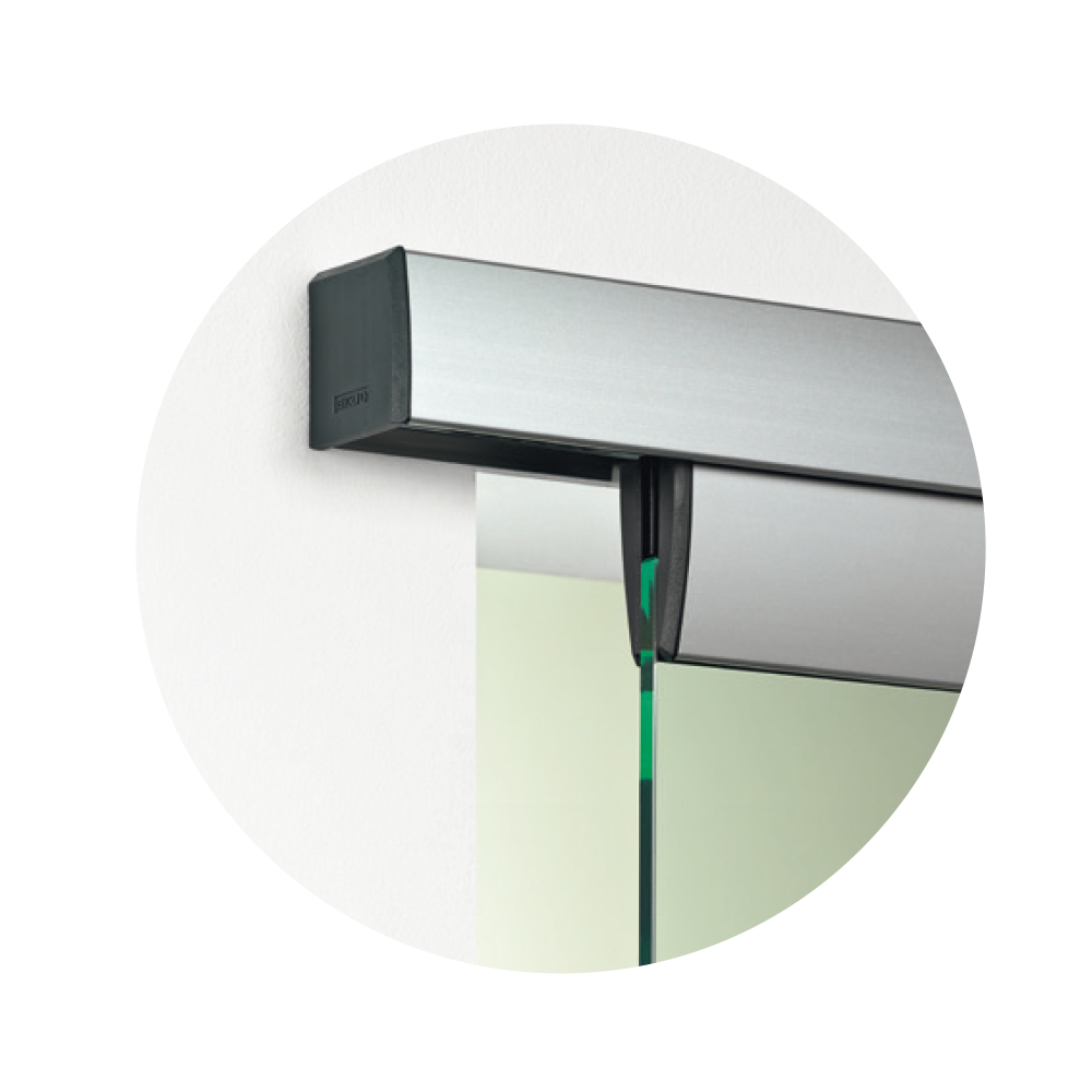 Porta 100 GU Skjutdörrsbeslag för 1 glasdörr