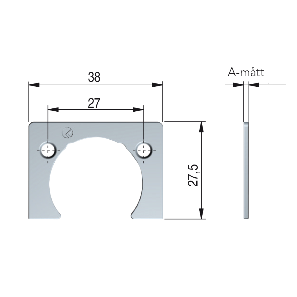 Mellanläggsplatta till Kimana gångjärn