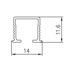 Clipo 15 Enkel bärskena för trä och glas