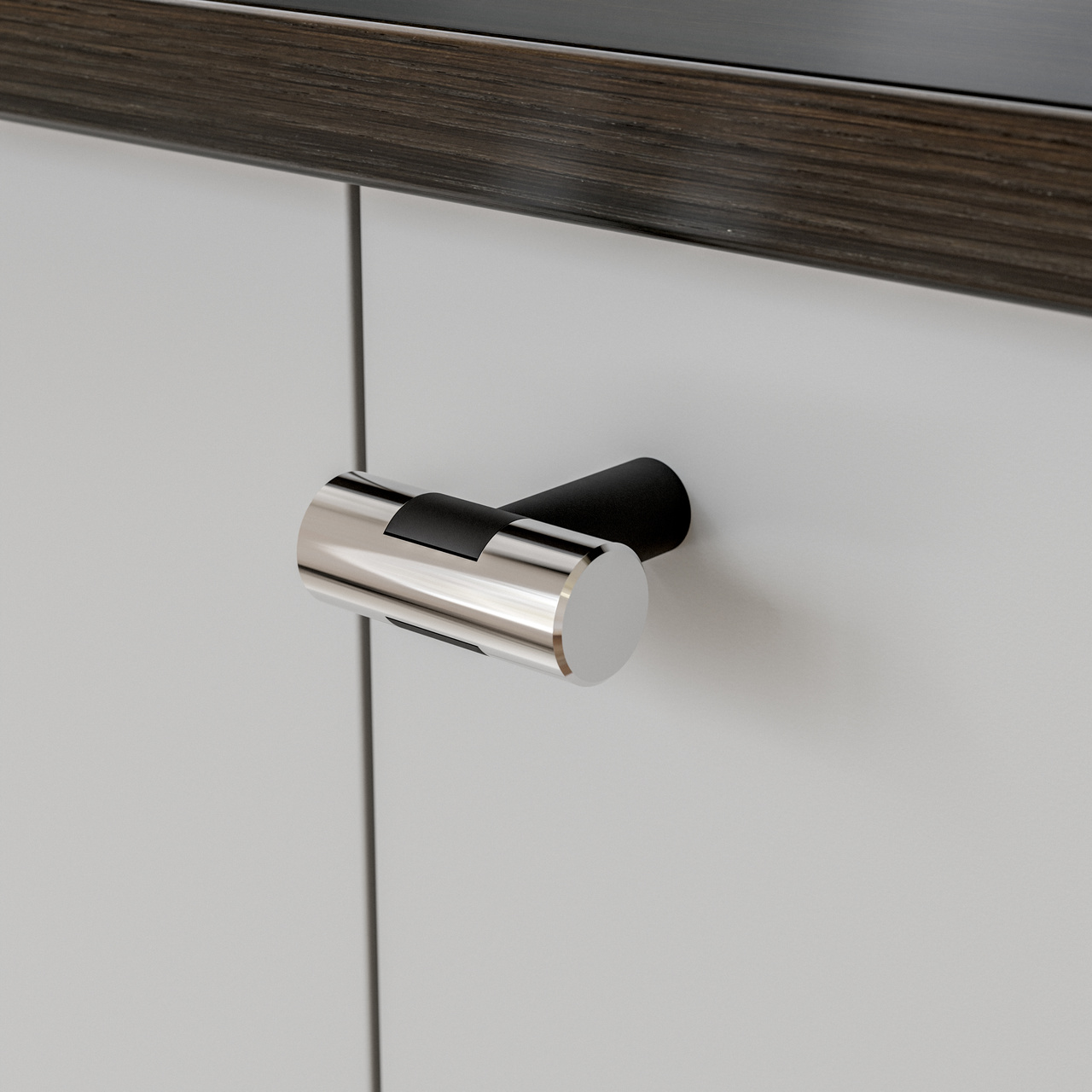 KNOPP VARBERG L40MM KROM/MATT SVART