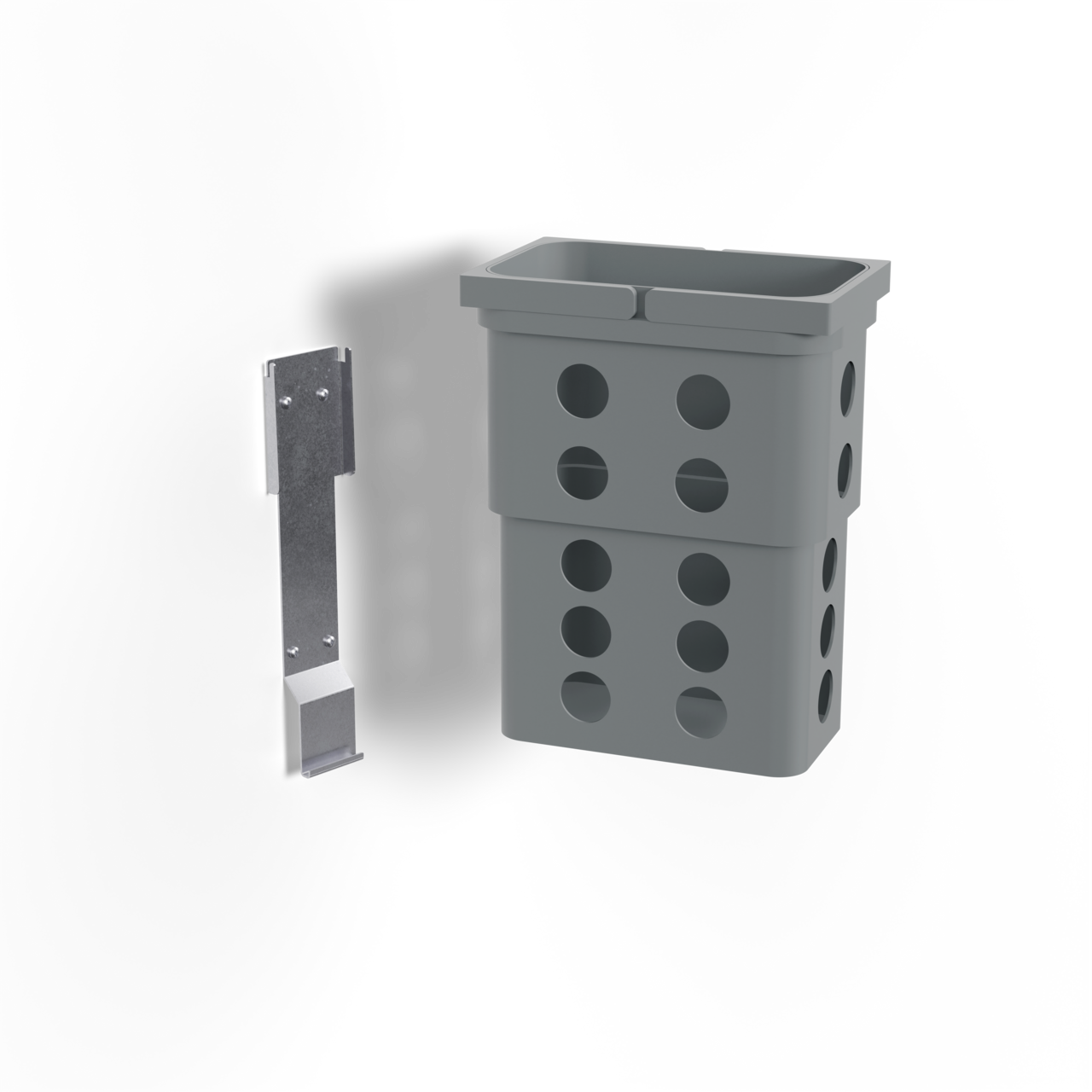 LUGO UPPHÄNGNINGSBESLAG INKL. 8 LITERS LJUSGRÅ HINK MED HÅL