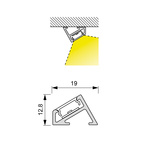LED PROFIL  MEC DERBY II 19X12,8MM SVART 2500MM