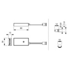 MINI IR-SENSOR/DOOR 2 DÖRR CONTACT SWITCH INBYGGD 12V/36W