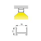 LED PROFIL PORTO 1/2 SILVER 16X11MM 3000MM
