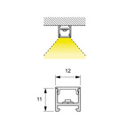 LED-PROFIL MEC PORTO MINI 2 12X11MM SVART 3000MM