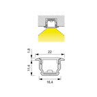 LED PROFIL MEC MANILA IV INFÄLLD SVART 2500MM