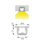 LED-PROFIL MEC MANILA 20,4X12,2MM SILVER 2500MM