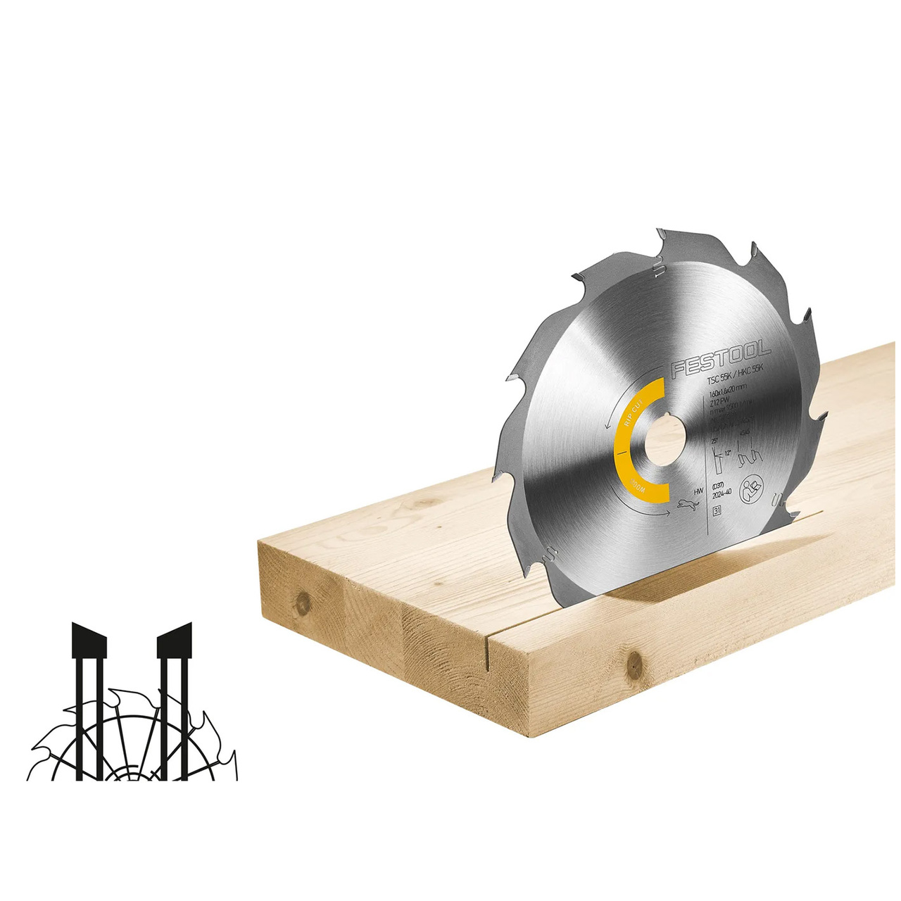 SÅGKLINGA HW Ø160X1,6X20MM PW12 WOOD RIP CUT