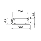 LED PROFIL INKL TÄCKLOCK 16X6,3MM UTANPÅLIGGANDE OPAL VIT 3M