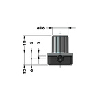 STÄLLBAR FOT 316 HÖJD 18/12MM (+8MM), BORRDIAMETER Ø16MM