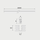 LEDLIST MOOVE 4 4X8MM FLEXIBEL 24V 10W/M 3000-4000K 20000MM