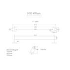 DRAGHANDTAG 431 400mm KROM, M5