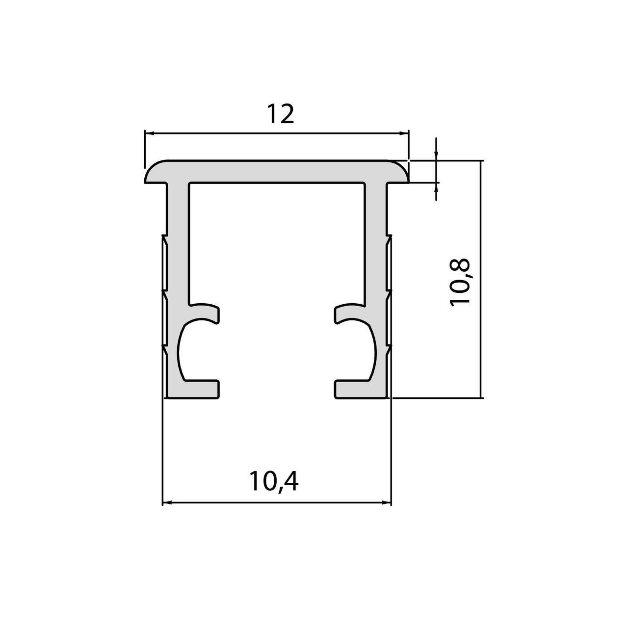 LED PROFIL MEC SKY B (INFÄLLD) 12X11MM PLAST OPAL 2500MM