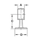 RÖRHÅLLARE S602B Ø25,4MM MITTFÄSTE ROSTFRI