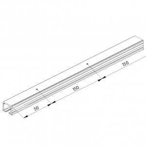 Clipo 26/36 enkel bärskena för trä och glas