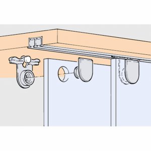 Hawa Skjutdörrsbeslag Glas 10-15 kg