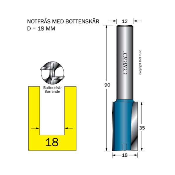 COBOLT – 12 MM NOTFRÄSAR MED BOTTENSKÄR